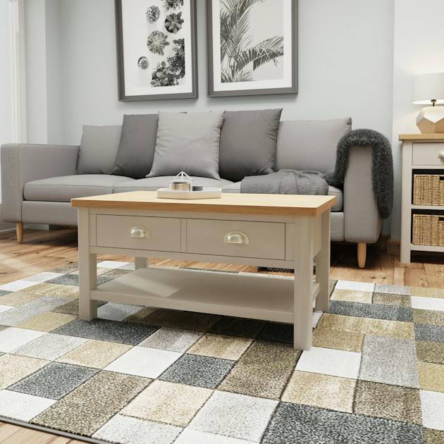 Table basse avec rangement en bois finition gris clair BATH | Tables ...