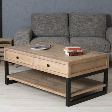  Table basse avec rangement en bois recyclé AUCKLAND