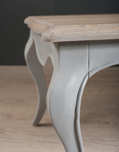 Table basse Baroque rectangle gris clair 115x65cm ODYSSEE