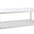 Table basse bois blanc, plateau supérieur en verre avec croisillons 110x50x45cm