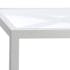 Table basse bois blanc, plateau supérieur en verre avec croisillons 110x50x45cm