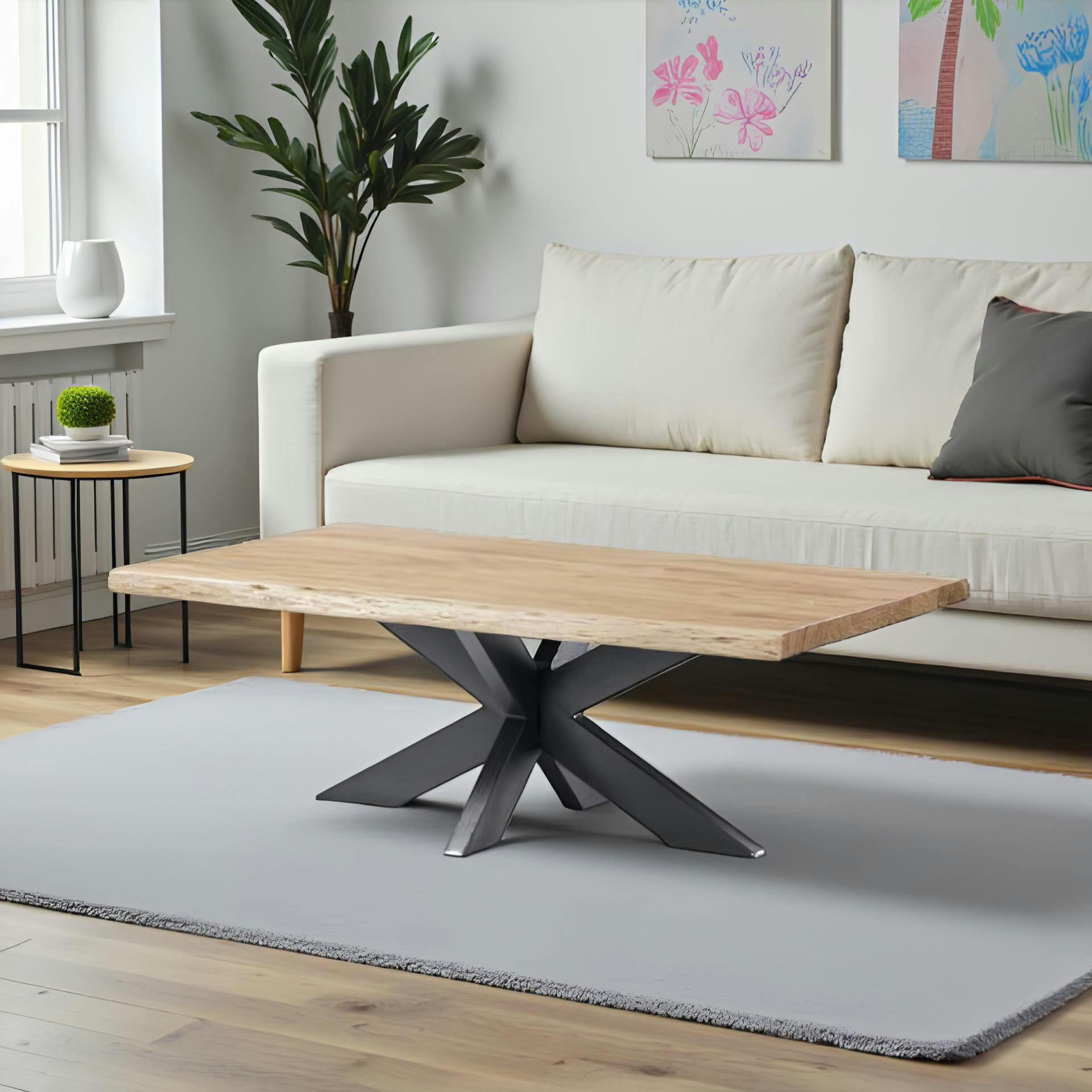 Table basse bois d'acacia à bords naturels ARBOR