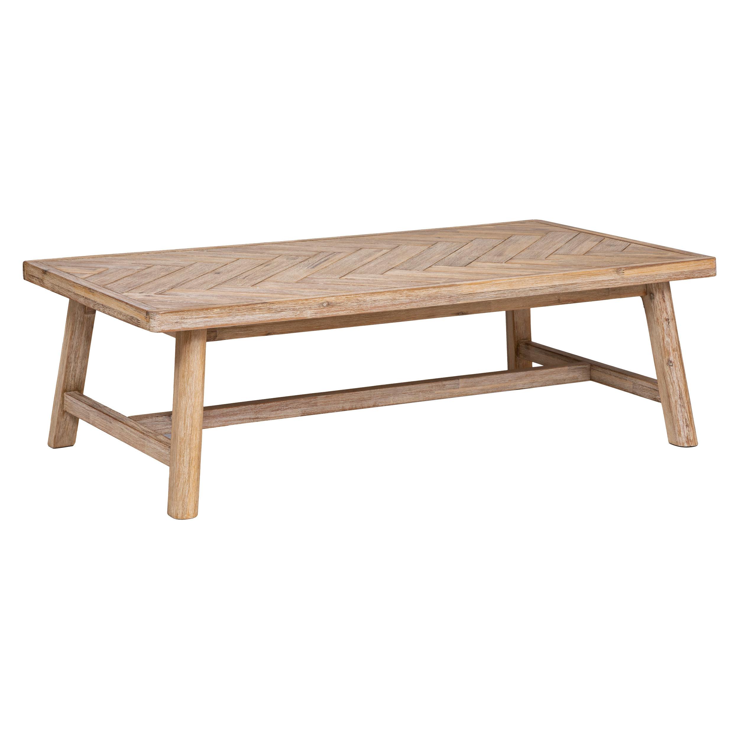 Table basse bois d'acacia décor marqueterie