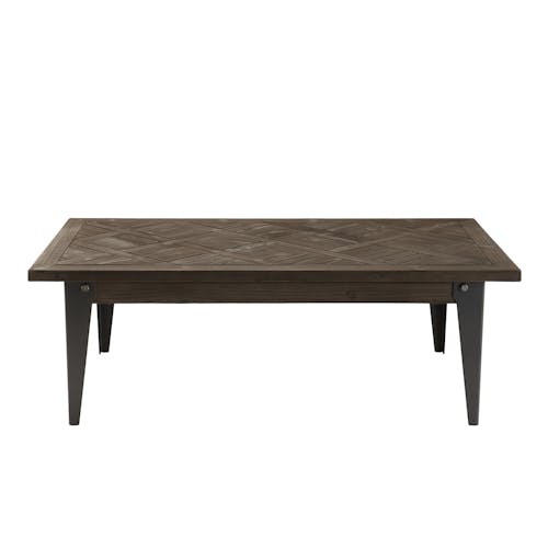Table basse rectangulaure en bois pieds metal de stule vintage