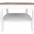 Table basse en bois blanc plateau foncé de style romantique