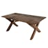 Table basse en bois recycle pieds croises de style contemporain