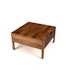 Table basse carrée 70x70 cm bois exotique 2 tiroirs opposés KANHA