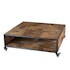 Table basse rectangulaire en bois recycle et metal de style contemporain