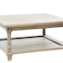 Table basse carrée bois naturel patiné grisé blanchi en paulownia à 2 niveaux L80xP80xH40cm PAOLIA
