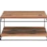 Table basse carree deux plateaux en bois recycle de syle industriel