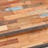 Table basse carree en bois recycle et metal de style industriel