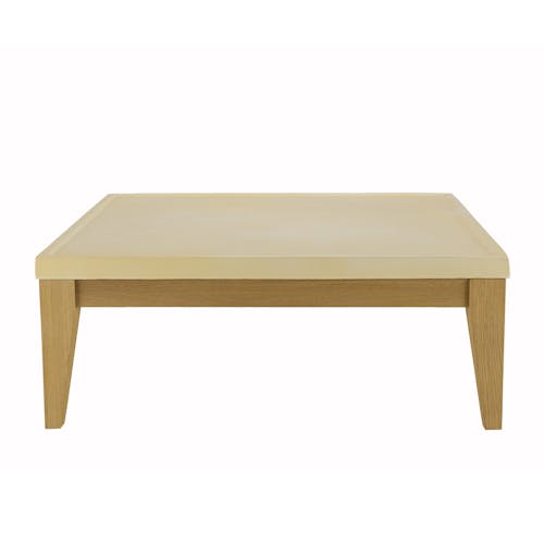Table basse carrée en béton et chêne 80 cm BRASILIA