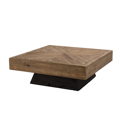 Table basse carrée en bois de pin recyclé DENVER
