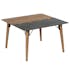 Table basse carrée en métal plaqué sapin massif et métal, et pieds bois massif 75x75x45cm VULCAN