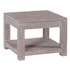 Table basse carrée moderne bois gris taupe, 1 tiroir 60x60x45 ATLAGO