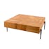 Table basse carrée motif damier en bois d'acacia MELBOURNE