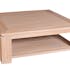 Table basse carree en bois massif double plateau style contemporain