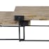 Table basse carree en bois recycle et metal de style contemporain