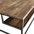 Table basse carree destructuree en bois recycle et metal de style contemporain