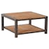 Table basse carree en bois et metal de style industriel