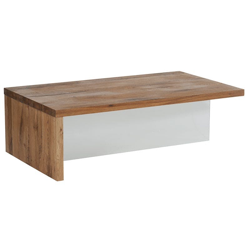 Table basse chêne huilé et vitre 120cm VALLEY