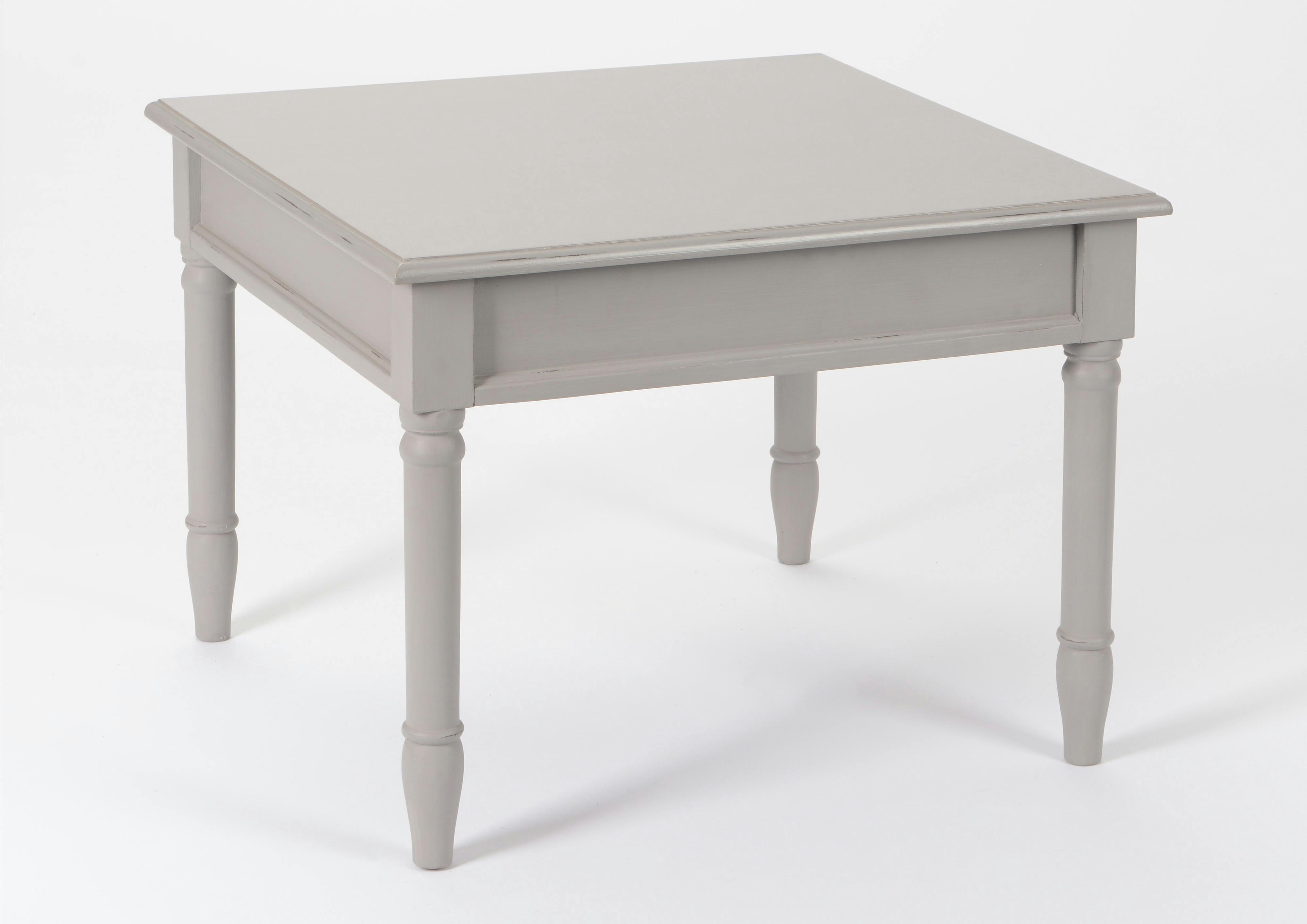 Table basse chic en bois patiné gris BRICE L60 X Larg 60 X H45cm AMADEUS