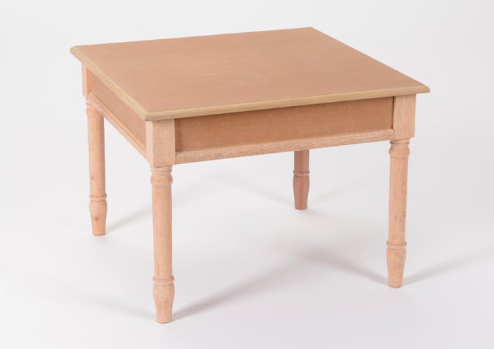 Table basse chic en bois prêt à peindre BRICE L60 X Larg60 X H45cm AMADEUS