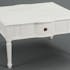Table basse carree en bois blanc de style romantique