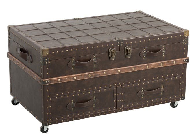 Table basse coffre marron 100x60x53 cm ref.30022928