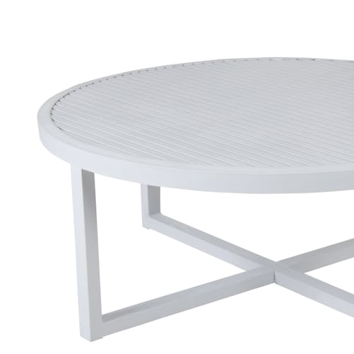 Table basse de jardin en aluminium blanc D 100 cm OSLO
