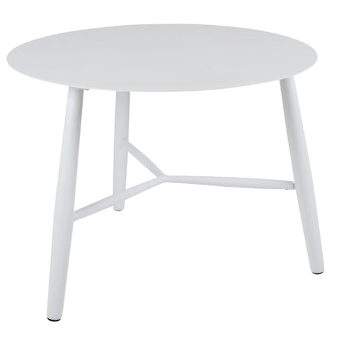 Table basse de jardin en aluminium blanc Ø 60 cm STOCKHOLM