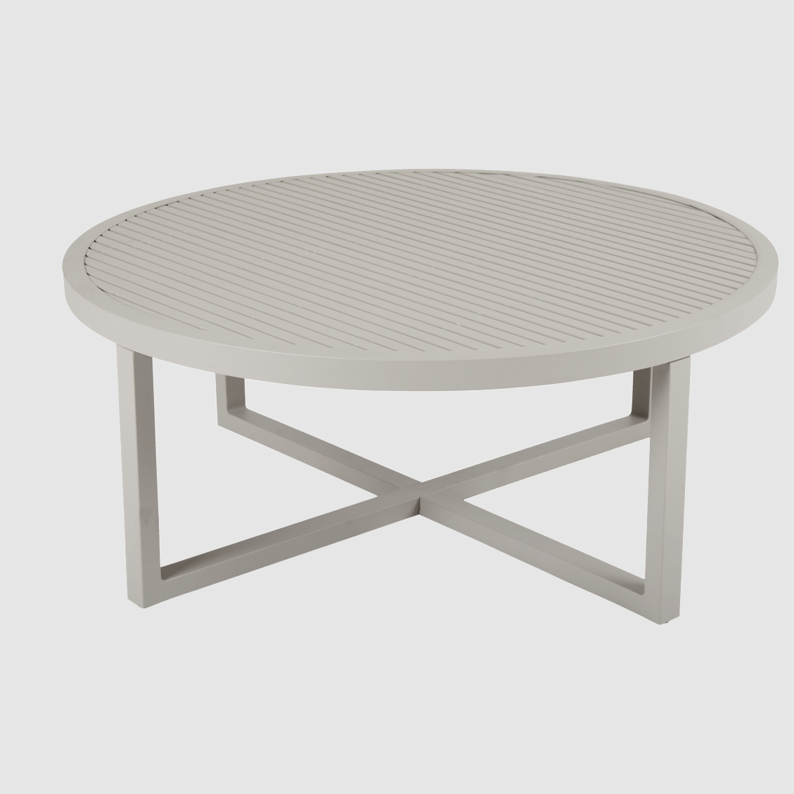 Table basse de jardin en aluminium gris sable D 100 cm OSLO