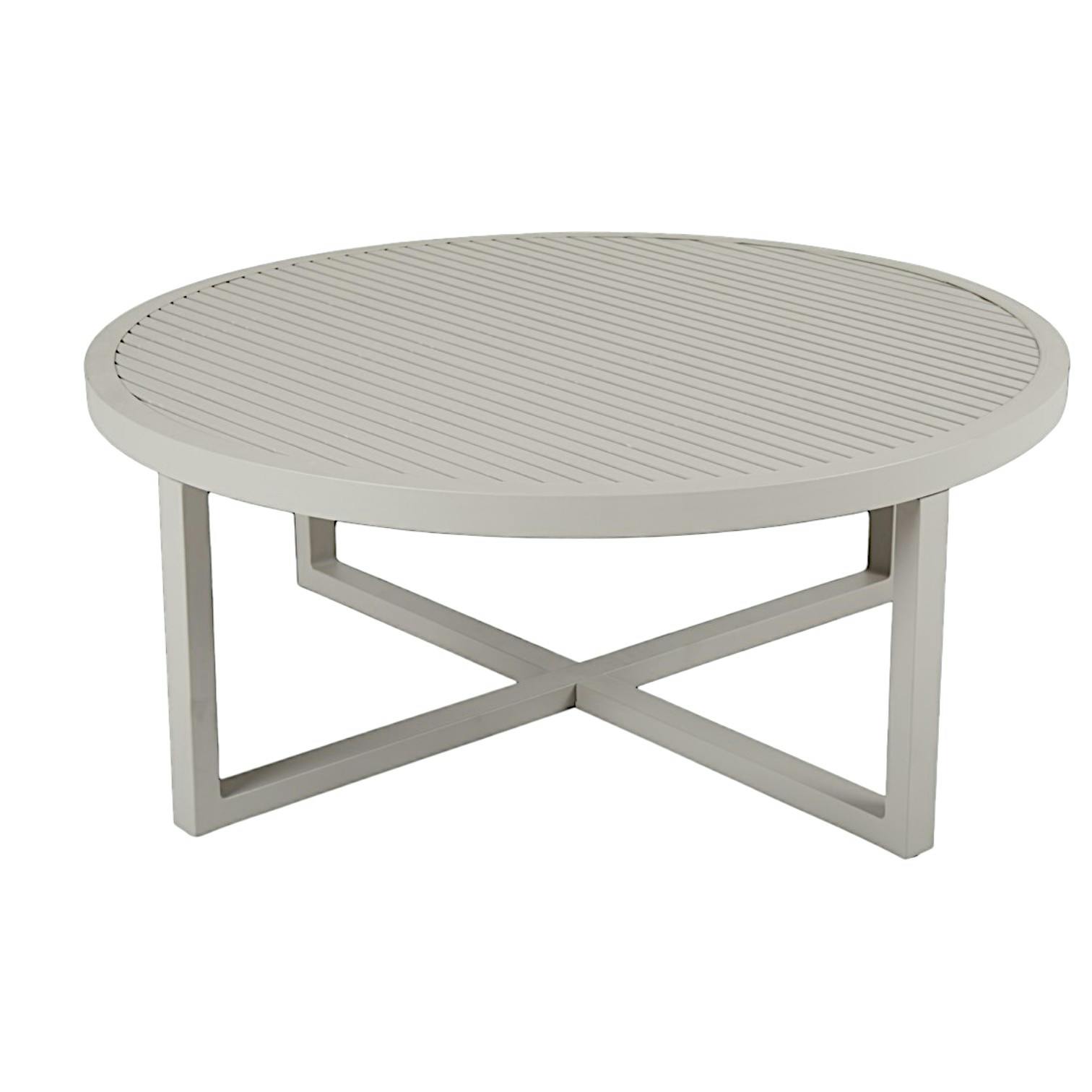 Table basse de jardin en aluminium gris sable D 100 cm OSLO | Tables ...