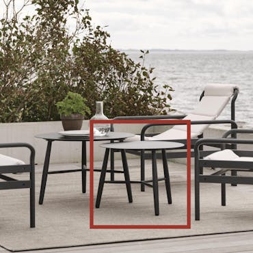  Table basse de jardin en aluminium noir Ø 60 cm STOCKHOLM