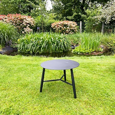  Table basse de jardin en aluminium noir Ø 75 cm STOCKHOLM
