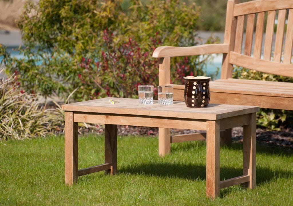 Table basse de jardin en Teck brut massif 90cm SUMMER