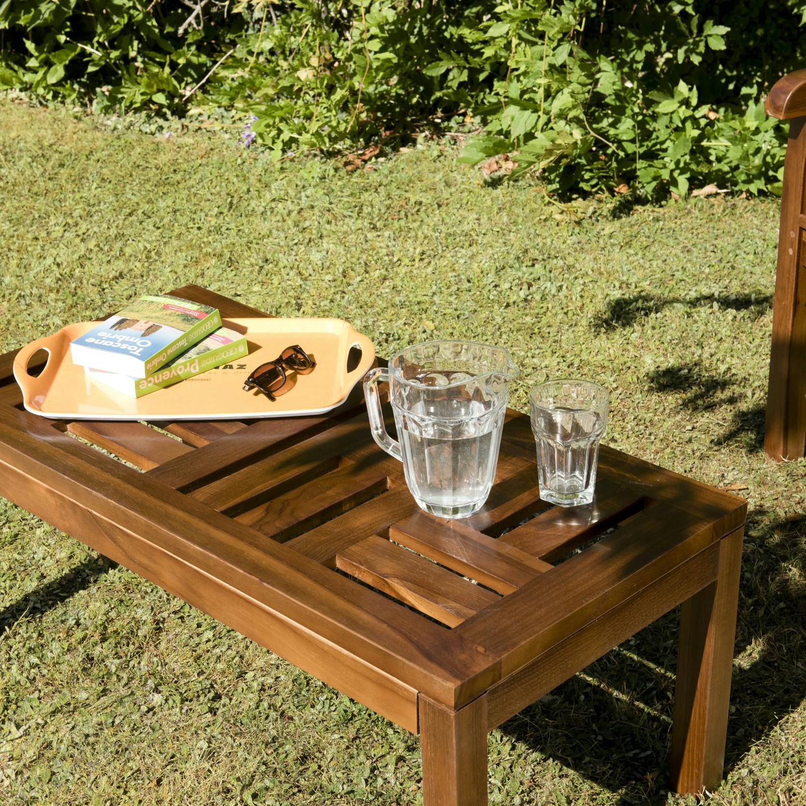 Table basse de jardin en teck huilé 100 cm SUMMER