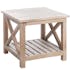 Table basse de salon bois naturel patiné grisé blanchi L50xP50xH45cm PAOLIA