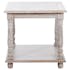 Table basse de salon carrée bois naturel patiné grisé blanchi à 2 niveaux L50xP50xH50cm PAOLIA