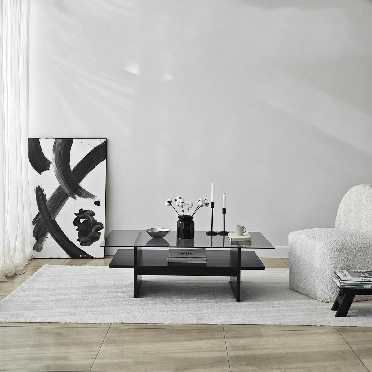 Table Basse Design Goutte 90cm – Noir, Aluminium, Ovale, Paris Prix, Neuve