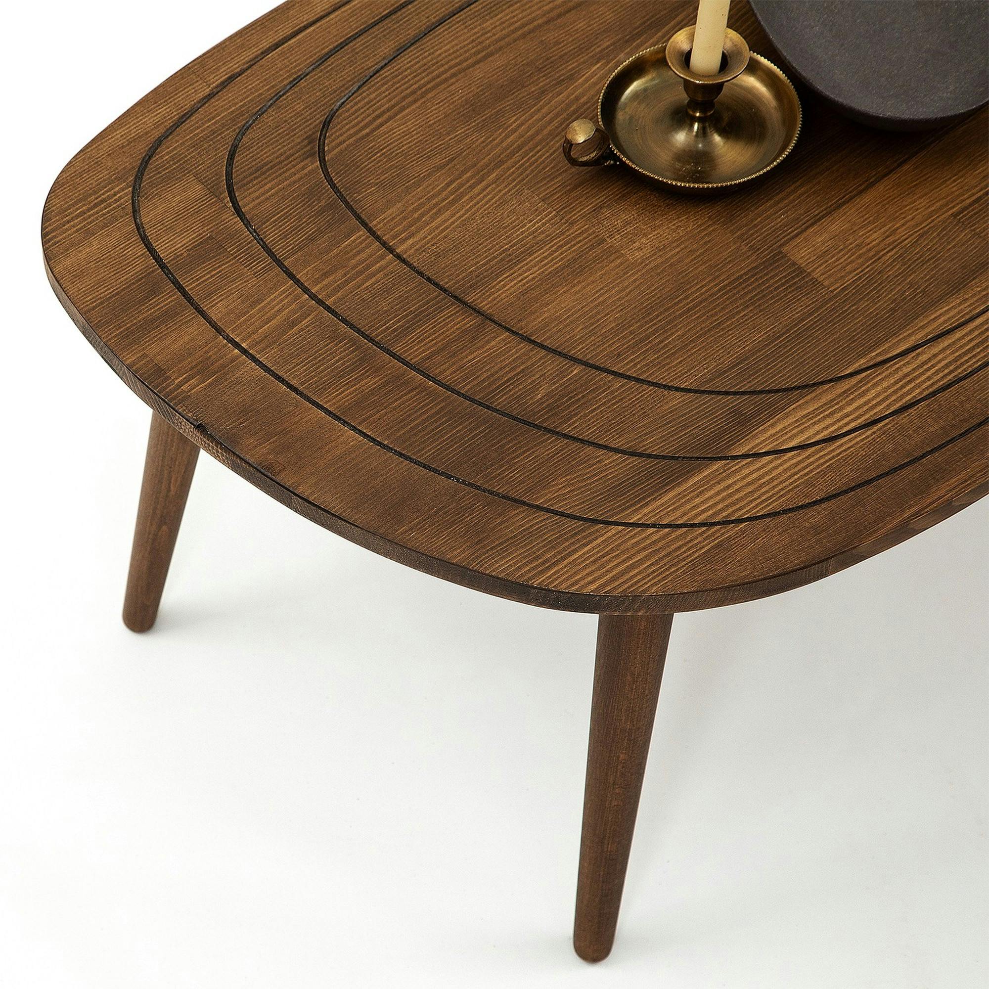 Table basse design en bois foncé - effet tronc d'arbre BOMA