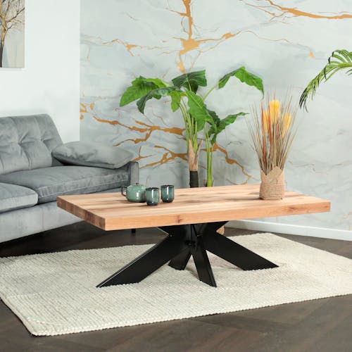 Table basse design en chêne blanc PALERME