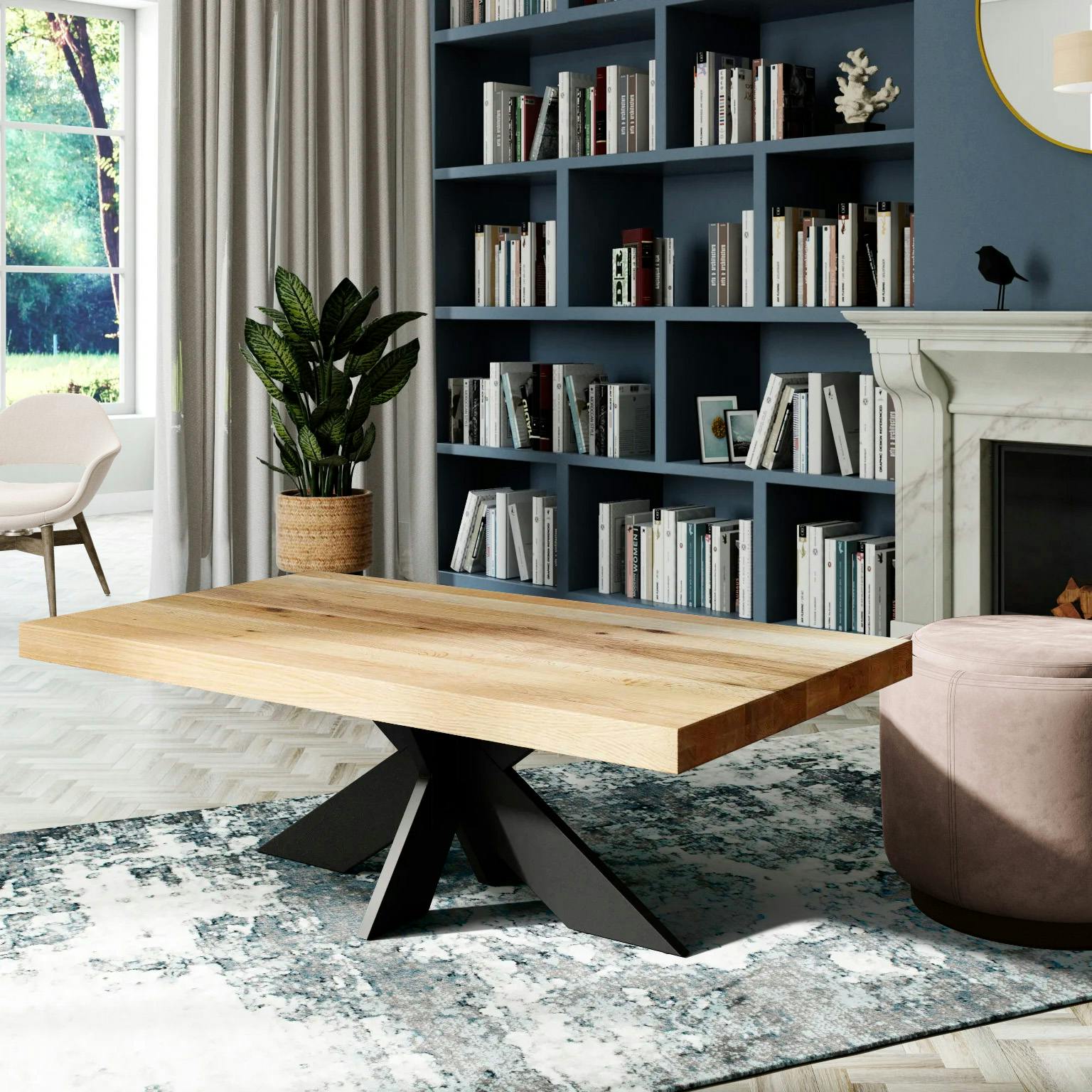 Table basse design en chêne blanc PALERME