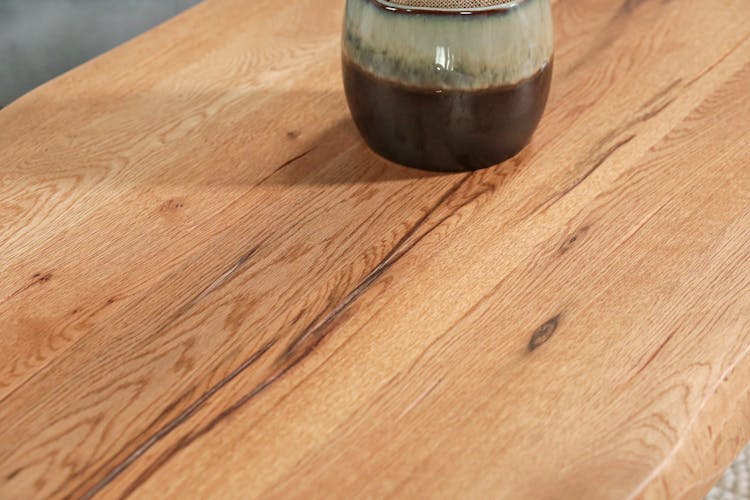 Table basse design en chêne huilé avec bords naturels PALERME