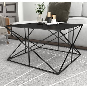 Table basse design noire forme carrée HIMALAYA