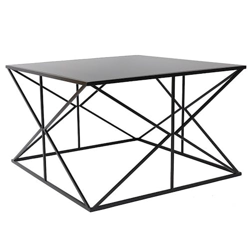 Table basse design noire forme carrée HIMALAYA