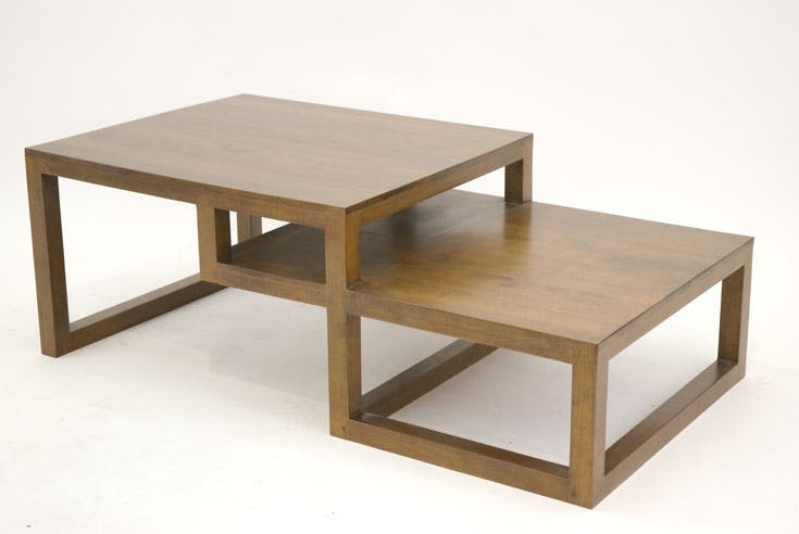 Table basse destructurée Hévéa 130x70x45cm HELENA