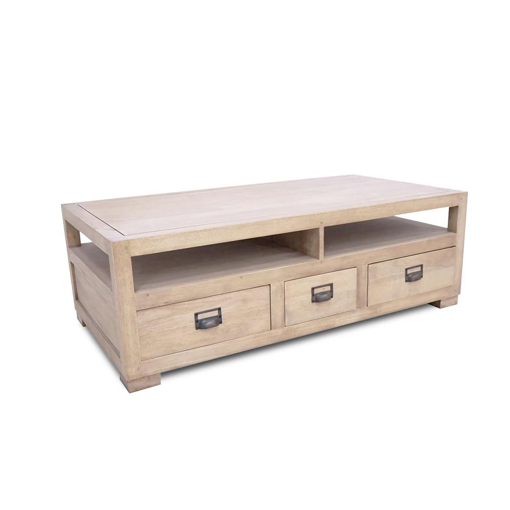 Table basse double face hévéa 125cm HELENA