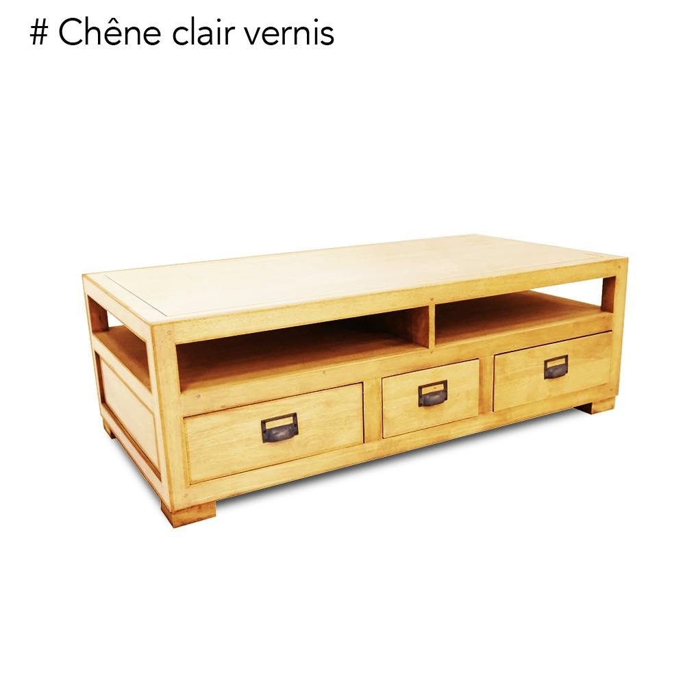 Table basse double face hévéa 125cm HELENA