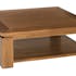 Table basse carree en bois massif double plateau style exotique